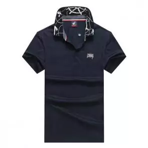 shark hommes t-shirt polo shirt summer lapel jacquard collar blue